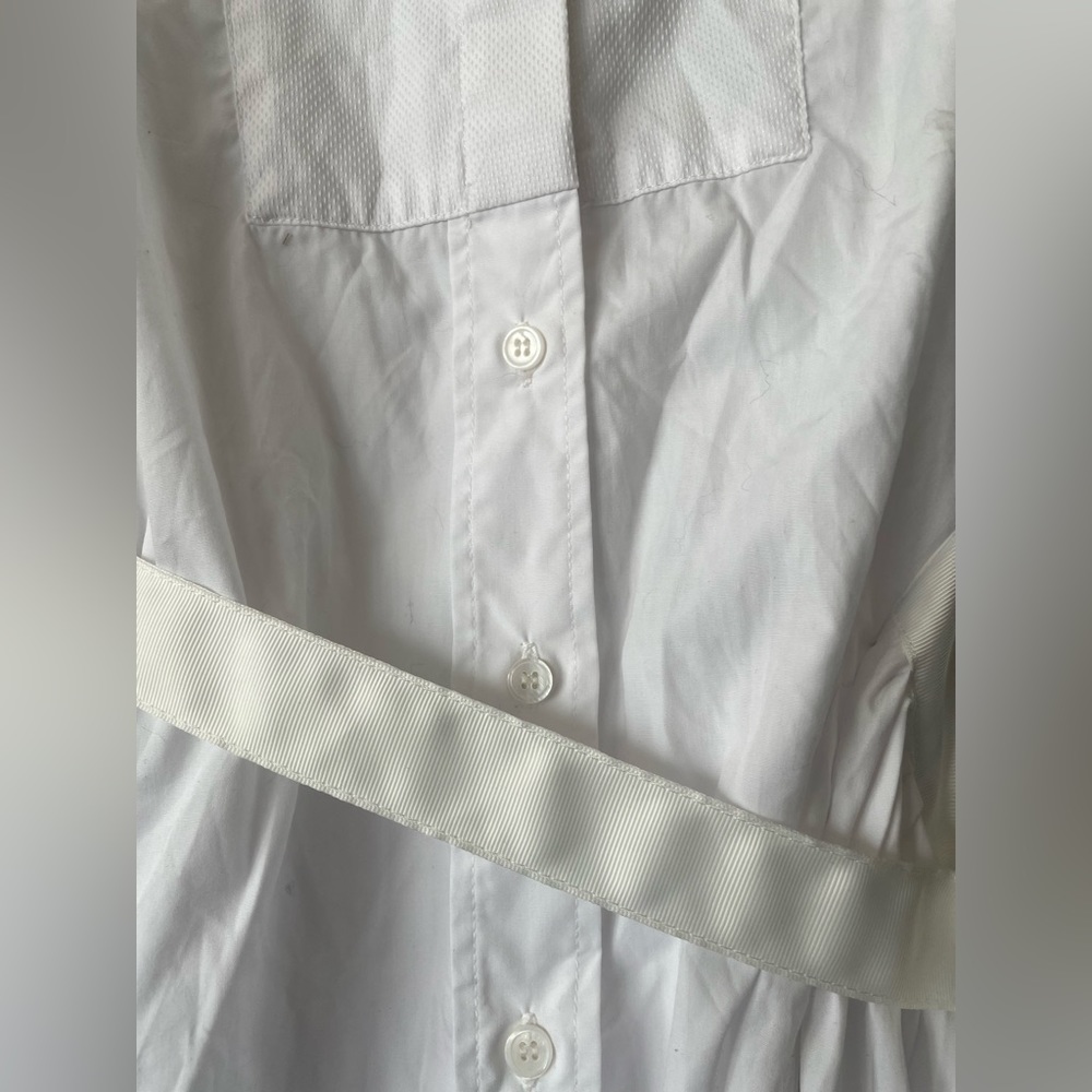 ShirtDress With Sheer Layer in White - Picture 5 of 16